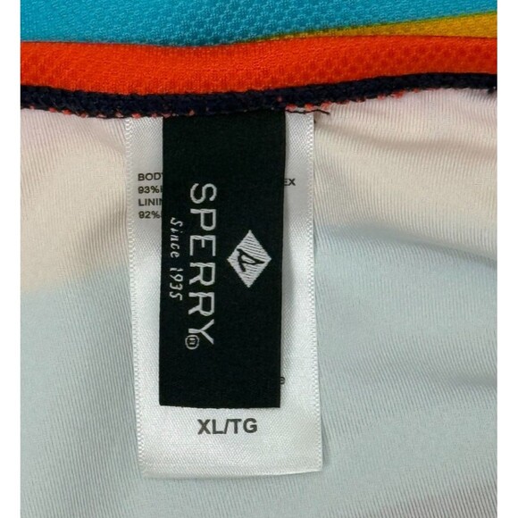 Sperry One Piece Swimsuit XL High Cut Rainbow Stripe Padded Bra Swimwear Preppy - Picture 5 of 8